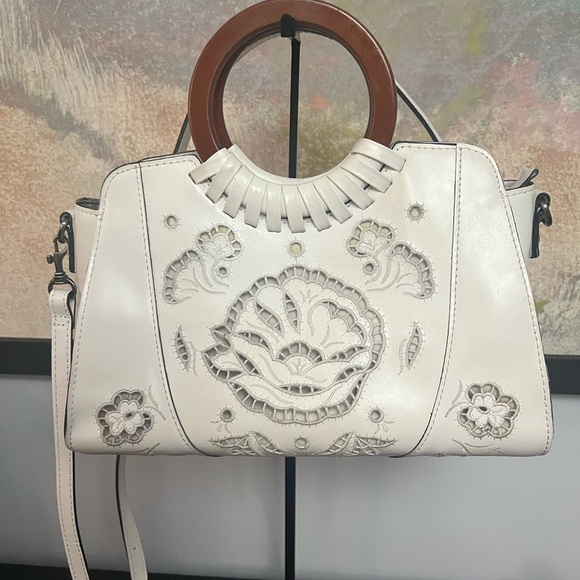 Patricia Nash Handbags - Patricia Nash White Floral Embroidered Handbag